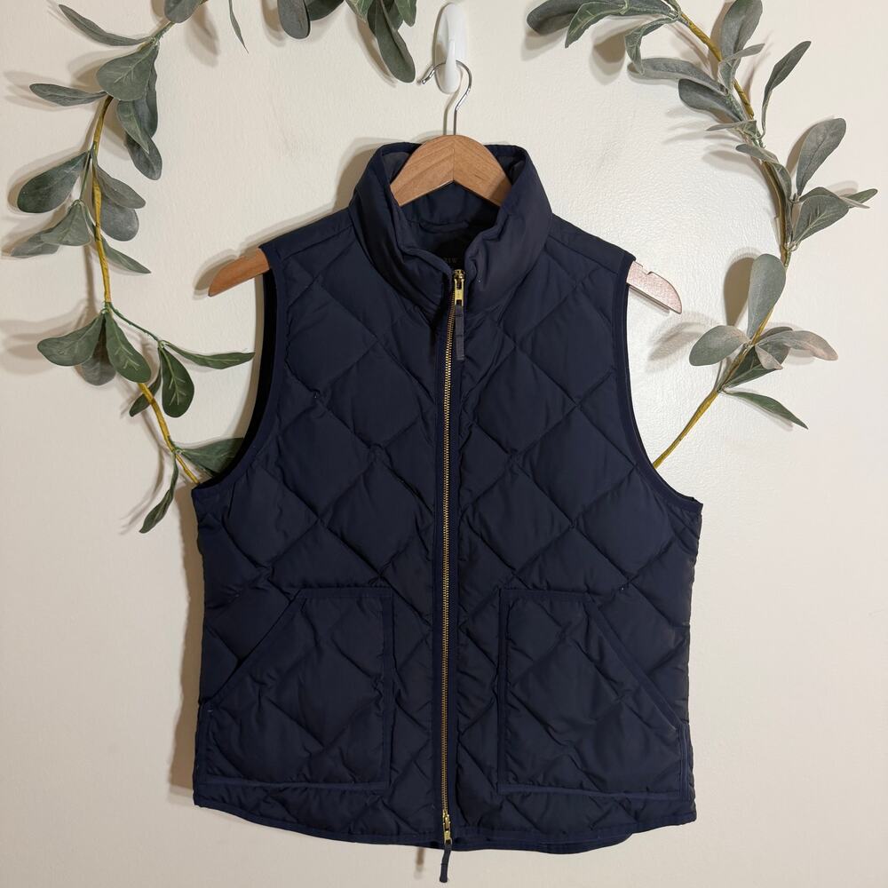 J. Crew Dark Blue Quilted Vest